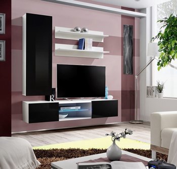 Комплект мебели в гостиную ASM FLY S 23 WS FY S1 Белый матовый/Черный глянцевый из Польши