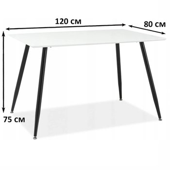 Практичний обідній стіл SIGNAL FLORO 120x80 Білий проста конструкція та сучасний дизайн Польща