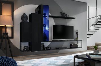 Комплект меблів у вітальню ASM Switch Met VIII 27 ZZ SWM 8, чорний фото - artos.in.ua