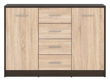 Комод BRW Nepo Plus S435-KOM2D4S-WE / DSO, венге / дуб Сонома, фото - artos.in.ua