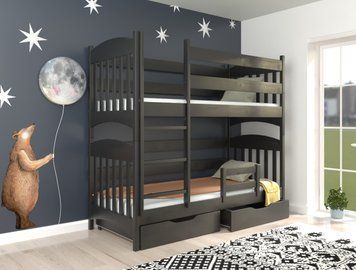 Детская двухъярусная кровать Меліса LUNA 80&times;160 см, венге, лестница слева фото - artos.in.ua