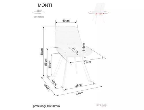 Стул Monti Signal 51&times;88, капучино, велюр фото - artos.in.ua