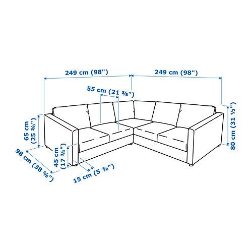 ИКЕА 4-местный угловой диван VIMLE ВИМЛЕ, 793.067.19 фото - artos.in.ua