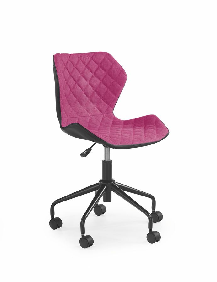 Кресло компьютерное Matrix механизм Пиастра, металл черный/ткань розовый, экокожа черный Halmar Польша