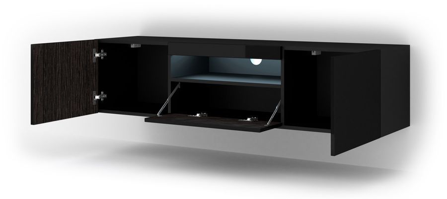 Тумба для під телевізор AURA 150 чорний глянець BIM FURNITURE фото - artos.in.ua