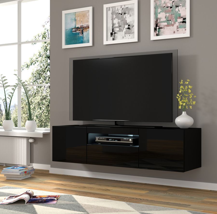 Тумба для під телевізор AURA 150 чорний глянець BIM FURNITURE фото - artos.in.ua