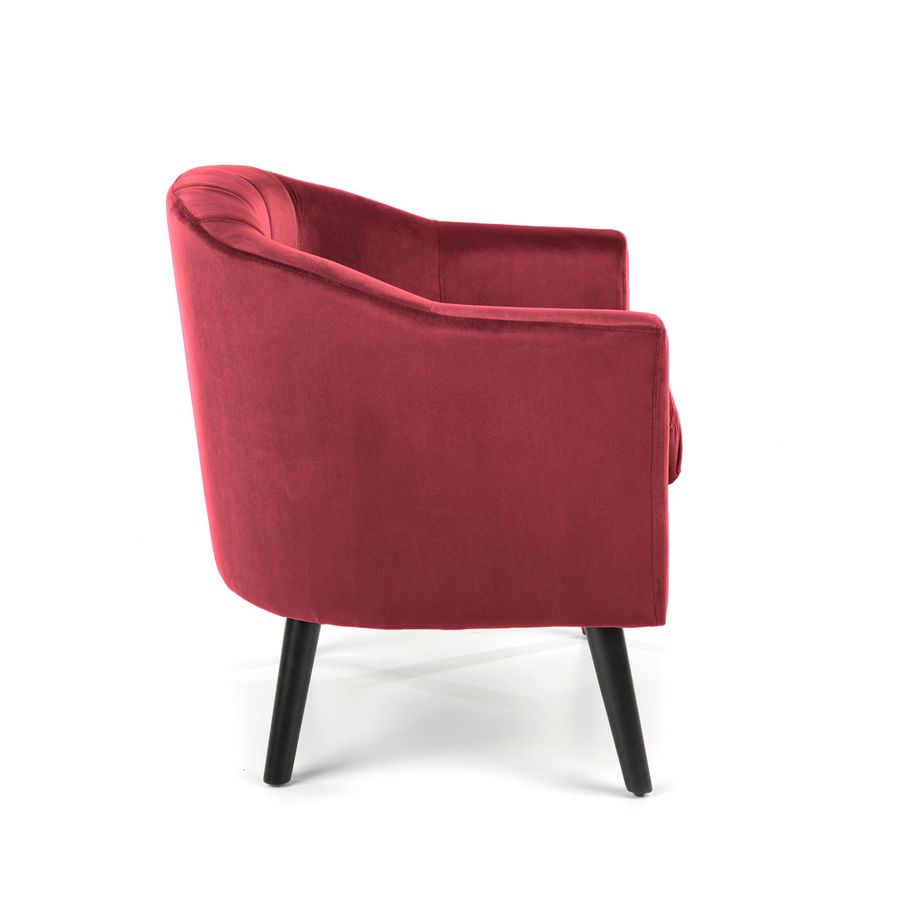 Крісло для відпочинку в вітальню, спальню Marshal дерево чорний / оксамитова тканина бордовий Halmar Польща