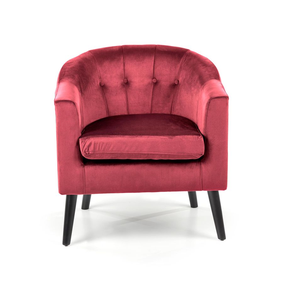 Кресло для отдыха в гостиную, спальню Marshal дерево черный/бархатная ткань бордовый Halmar Польша