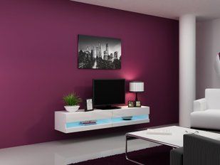 Висока тумба під телевізор CAMA Vigo New 180 скандинавський стиль Білий мат/Білий глянець фото - artos.in.ua