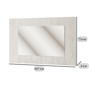Настінне прямокутне дзеркало Лілея Нова 117х75 см, світло-сірого кольору, артвуд, для спальні фото - artos.in.ua