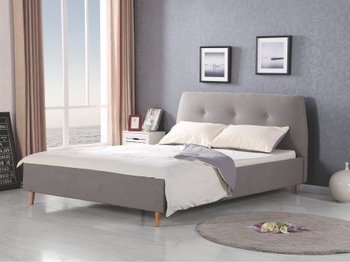 Ліжко HALMAR DORIS двоспальне сіре з тканини Польща