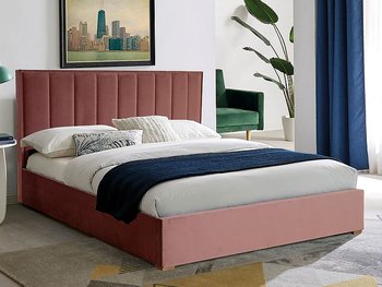 Ліжко з оксамитовою оббивкою MARANI II з місцем зберігання 160x200 Signal - антично-рожевий Bluvel 52 Польща