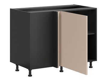 Тумба кухонна нижня кутова BRW Tabes 125&times;65 &mdash; чорний / мигдальний бежевий, ліве відкривання фото - artos.in.ua