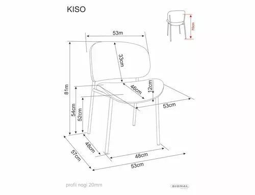 Стул Kiso Noelle Signal 59&times;81, темно-бежевый, ткань Noelle, черный, металл фото - artos.in.ua