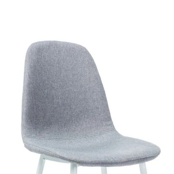 Сірий стілець на кухню FOX SIGNAL у стилі хай-тек на білих ніжках Польща