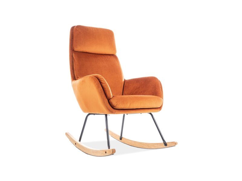 Мягкое кресло-качалка HOOVER SIGNAL оранжевый велюр Польша