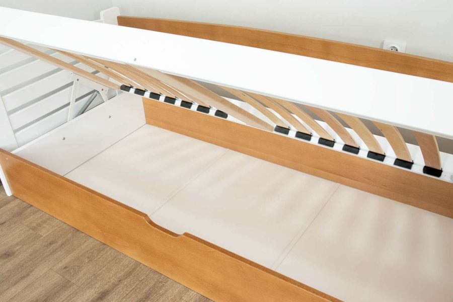 Односпальне ліжко з дерева з підйомним механізмом Карлсон Дрімка