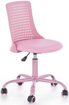 Крісло комп'ютерне Pure механізм піастри, метал сірий / поліпропілен, екошкіра рожевий Halmar Польща