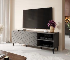 Тумба під телевізор Abeto 150 Cama Графіт мат/Графіт глянець фото - artos.in.ua
