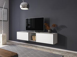 Тумба під телевізор Cama Roco 10 37x187x39 Білий мат/Білий та чорний мат фото - artos.in.ua