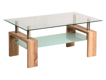 Журнальний стіл для зали LISA BASIC 100x60 SIGNAL дуб сонома з нержавіючої сталі Польща