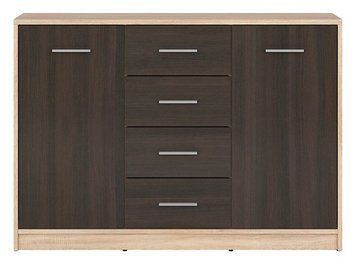Комод BRW Nepo Plus S435-KOM2D4S-DSO / WE, дуб Сонома / венге, фото - artos.in.ua