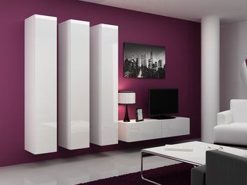 Современная гостиная в зал Cama Vigo 14 в стиле хай-тек 180x260x42 Белый мат/Белый глянец фото - artos.in.ua
