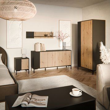 Набір меблів з шафою CAMA MERCI 2 дуб артизан / чорний фото - artos.in.ua