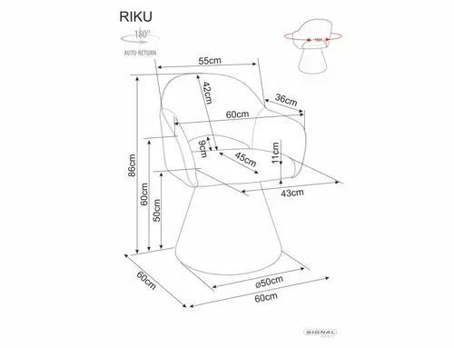 Стул Riku Noelle Signal 60&times;86, бежевый, ткань Noelle фото - artos.in.ua