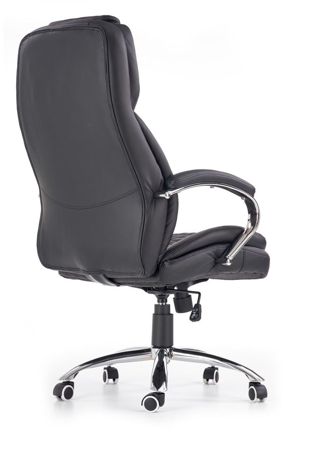 Крісло для кабінету King механізм Tilt, метал хром / екошкіра чорний Halmar Польща