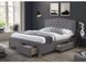 Сіре двоспальне ліжко з висувними ящиками з двох боків ELECTRA SIGNAL 160x200 Польща