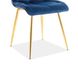 Кухонний стілець у оксамитовій тканині Chic SIGNAL синій велюр на ніжках Польща