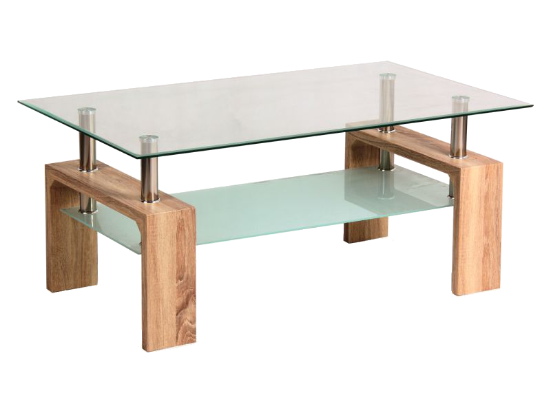 Журнальний стіл для зали LISA BASIC 100x60 SIGNAL дуб сонома з нержавіючої сталі Польща