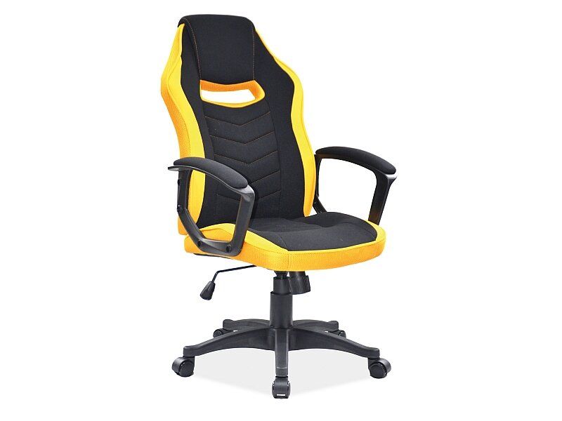 Кресло компьютерное в офис Camaro SIGNAL желтое на колесиках Польша