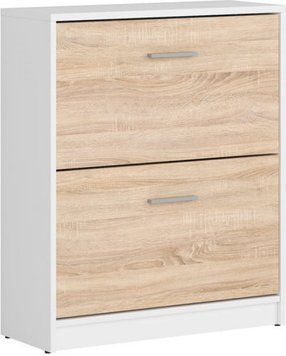 Тумба для обуви BRW Nepo Plus S435-SFB2K2-BI/DSO, белый, дуб сонома фото - artos.in.ua