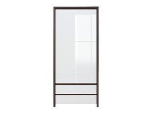 Шкаф BRW Kaspian S128-SZF2D2S-WE/BIP, венге/белый глянцевый, из Польши фото - artos.in.ua