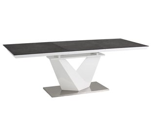 Обідній дизайнерський стіл ALARAS II 120x80 SIGNAL чорний з ефектом каменю Польща фото - artos.in.ua