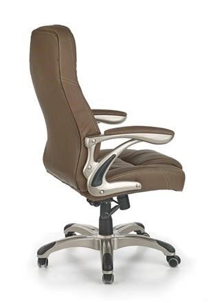 Кресло офисное Carlos механизм Tilt, пластик серый/перфорированная экокожа светло-коричневый Halmar Польша