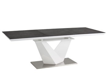 Стікляні столи фото Обідній дизайнерський стіл ALARAS II 120x80 SIGNAL чорний з ефектом каменя Польща - artos.in.ua