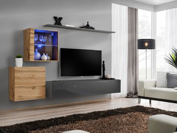 Комплект мебели в гостиную ASM Switch XV WTG SW 15 Дуб Вотан/Графит из Польши