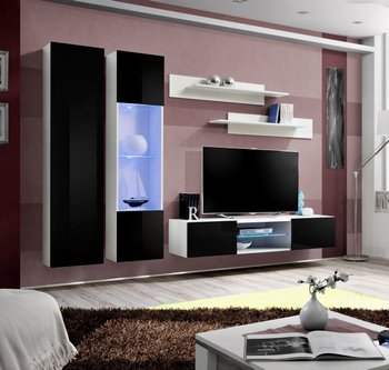 Комплект мебели в гостиную ASM FLY O 23 WS FY O5 Белый матовый/Черный глянцевый из Польши