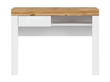 Туалетный стол BRW Holten 106 с 1 ящиком &mdash; белый / дуб Вотан / белый глянец фото - artos.in.ua