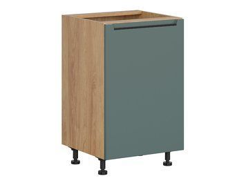 Тумба кухонна нижня BRW Iris 45 &mdash; дуб хікорі / зелений boho мат, праве відкривання фото - artos.in.ua