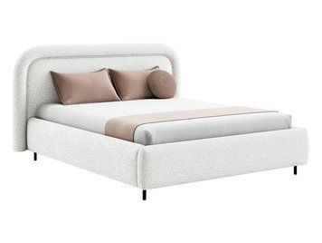 Ліжко м'яке BRW Silvo 180&times;200 &mdash; кремовий, без матраца, з основою, металеві ніжки, з коробом для зберігання фото - artos.in.ua