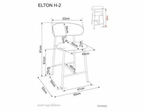 Полубарный стул Elton H-2 Signal 43&times;91, бежевый, ткань, дуб, металл фото - artos.in.ua