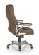 Крісло офісне Carlos механізм Tilt, пластик сірий / перфорована екошкіра світло-коричневий Halmar Польща