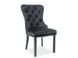 Оксамитовий стілець чорного кольору Signal August Velvet з високою спинкою на кухню у стилі модерну Польща