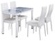 Маленький скляний білий стіл Damar 80x60см з квітковим принтом на 4 ніжках Польща