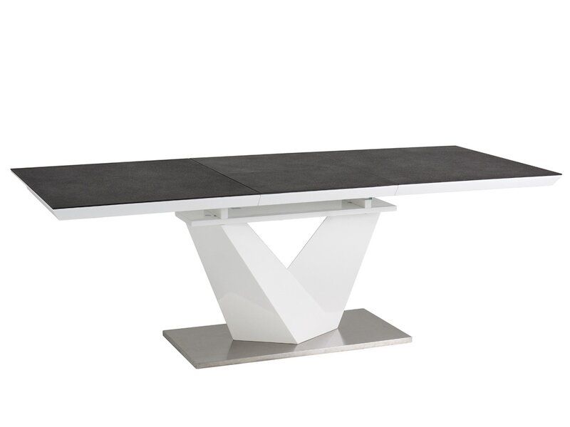 Обеденный дизайнерский стол ALARAS II 120x 80 SIGNAL черный с эффектом камня Польша