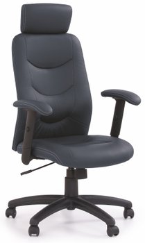 Кресло офисное Stilo механизм Tilt, пластик черный/экокожа темно-коричневый Halmar Польша